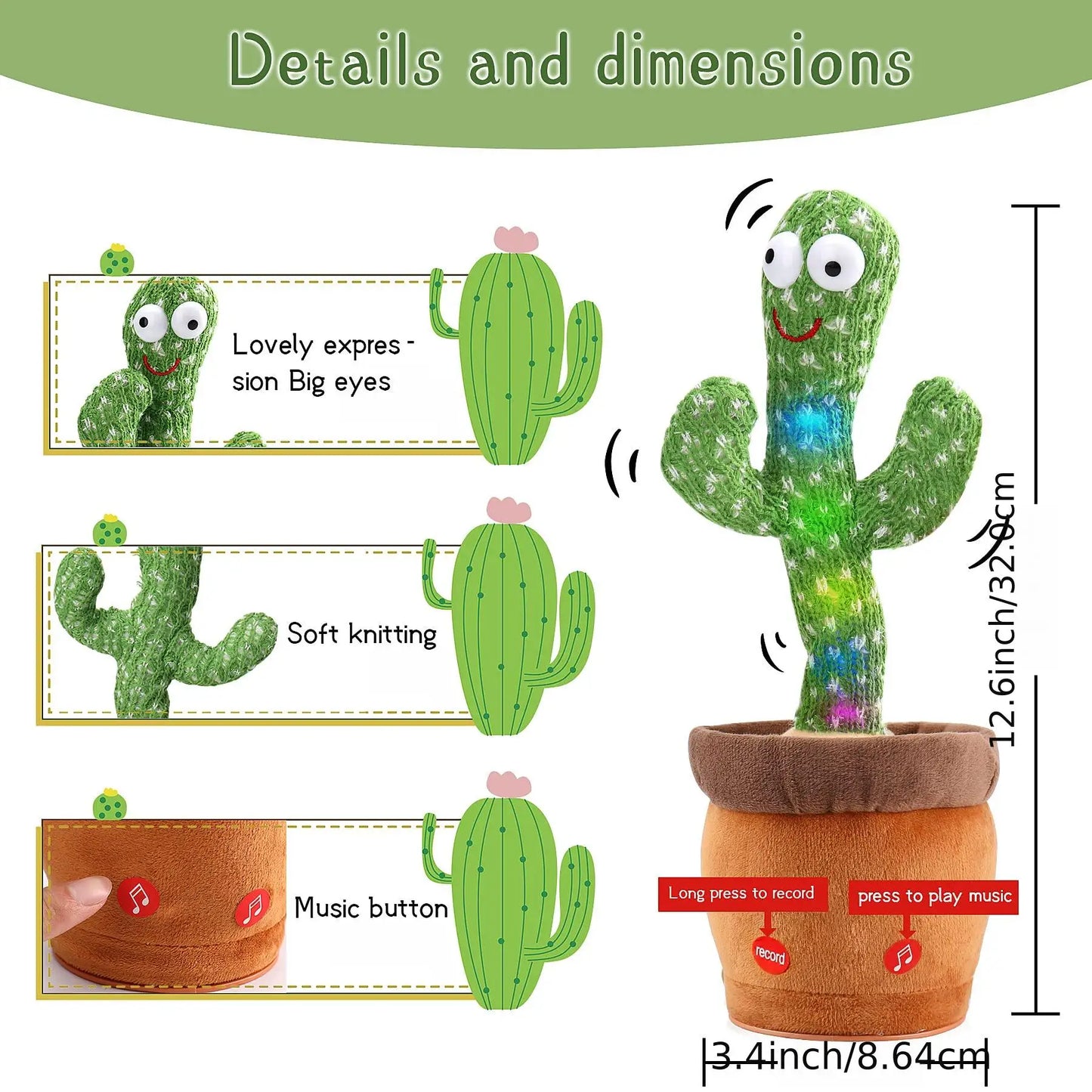 LUMIVIA™-Cacto Dancing Cactus Plush Toy