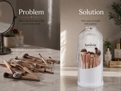 𝐋𝐔𝐌𝐈𝐕𝐈𝐀™ Dustproof Rotating Luxury Brush Holder