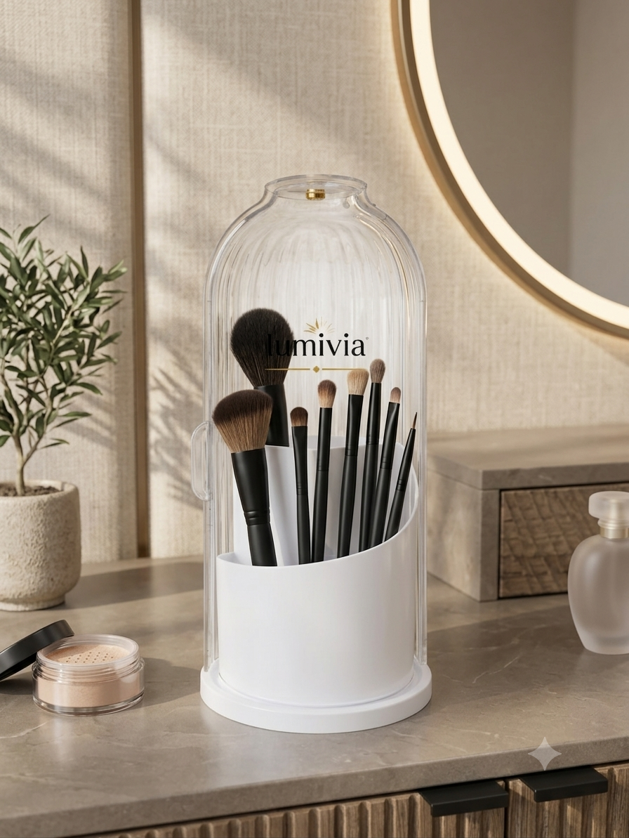 𝐋𝐔𝐌𝐈𝐕𝐈𝐀™ Dustproof Rotating Luxury Brush Holder