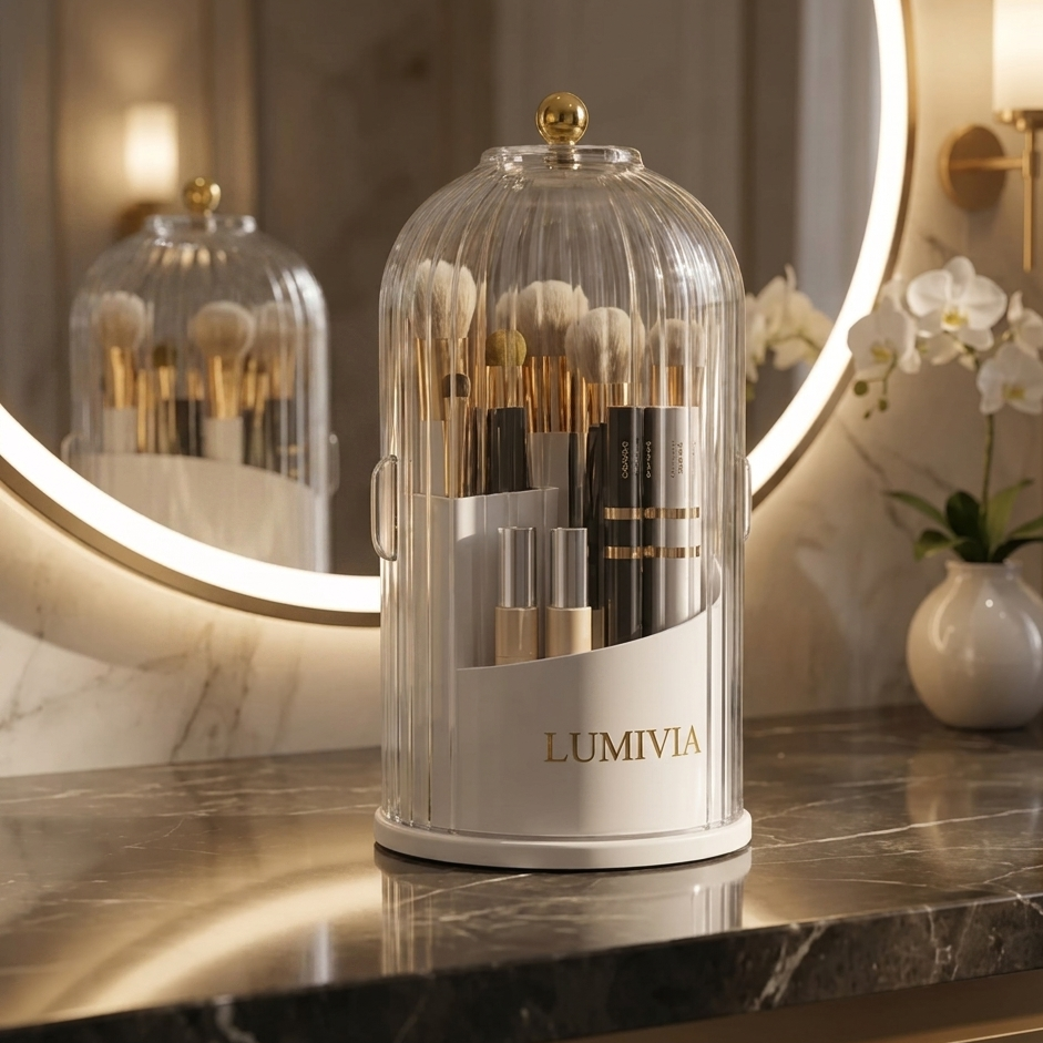 𝐋𝐔𝐌𝐈𝐕𝐈𝐀™ Dustproof Rotating Luxury Brush Holder