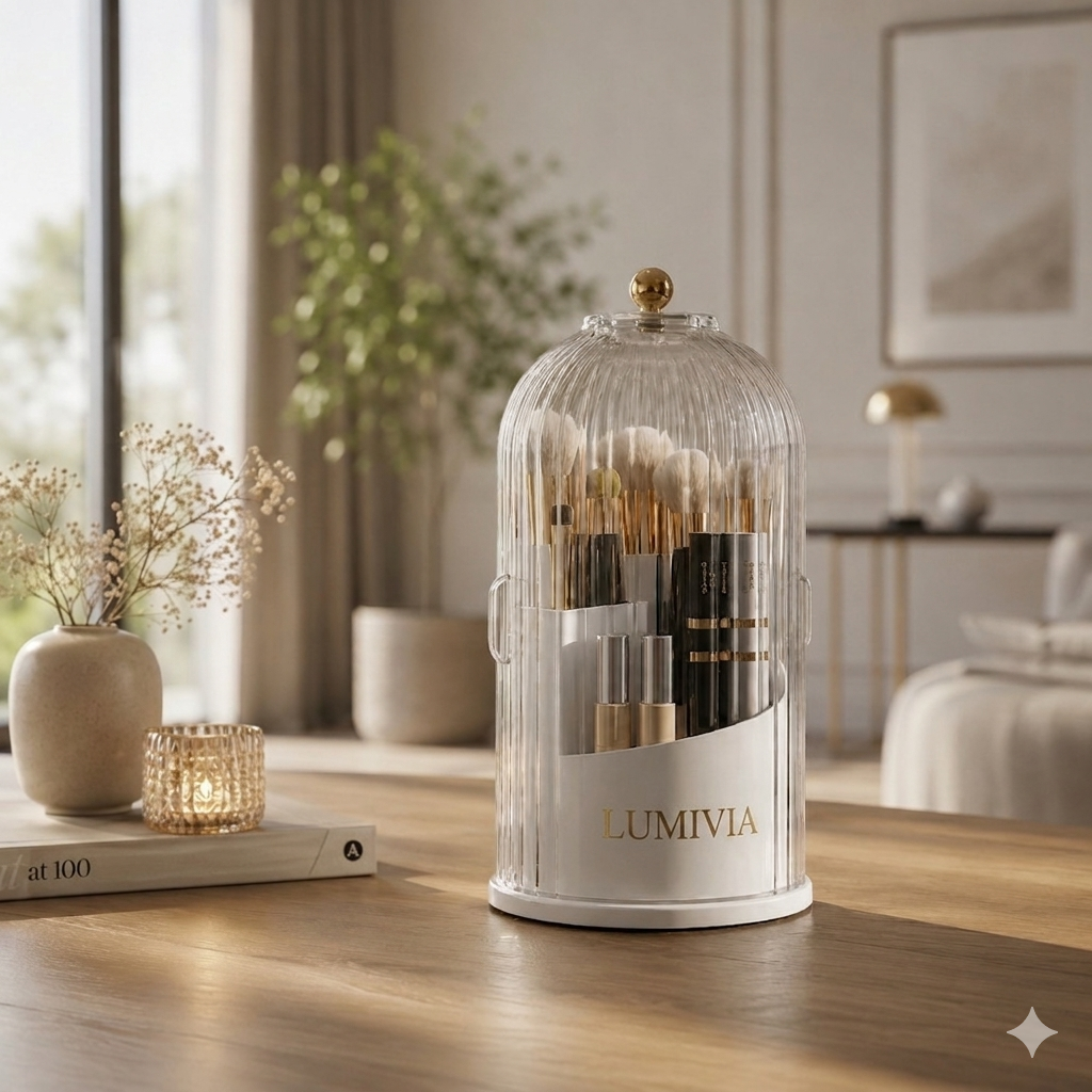𝐋𝐔𝐌𝐈𝐕𝐈𝐀™ Dustproof Rotating Luxury Brush Holder